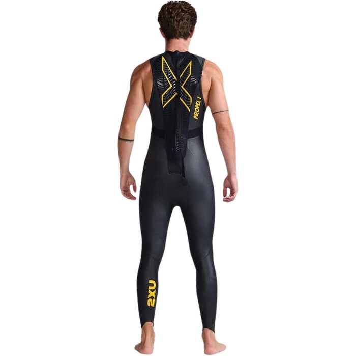 2024 2XU Hombres Propel P:1 Sin Mangas Swim Neopreno MW4992c - Black / Ambition